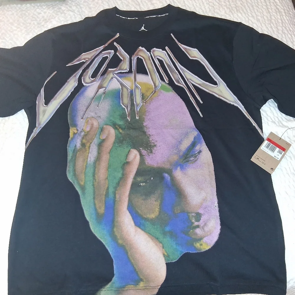 Jordan Black Multicolor Graphic Short Sleeve Shirt